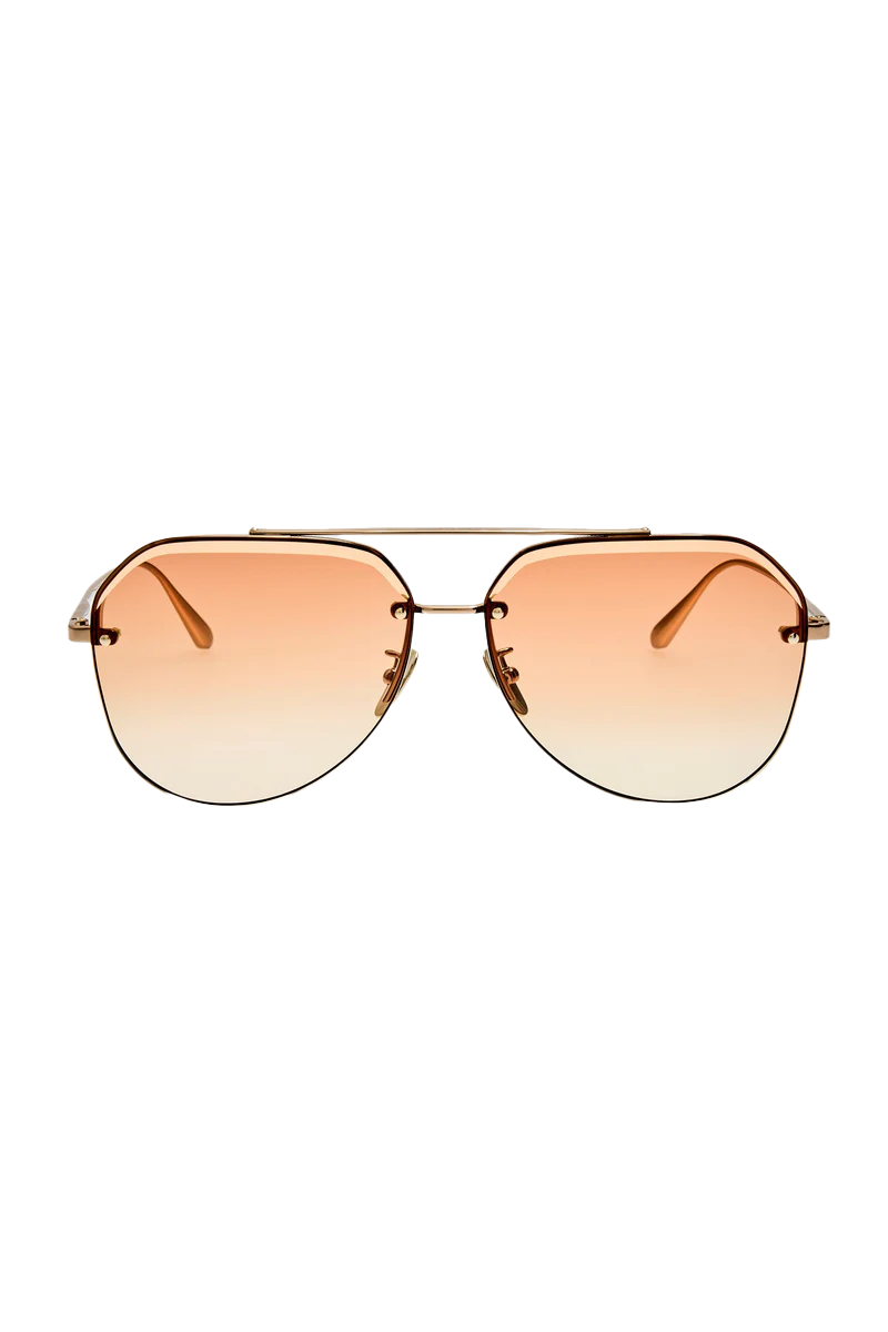 Quynh Sunglasses in 22K Gold and Camel