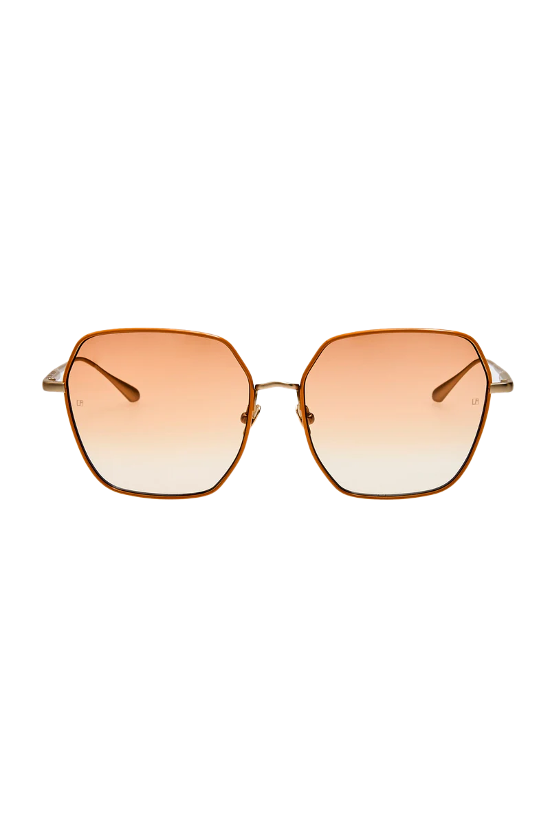Darcie Sunglasses in 22K Gold and Camel