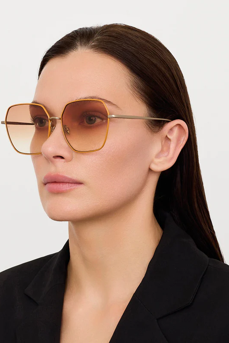 Darcie Sunglasses in 22K Gold and Camel