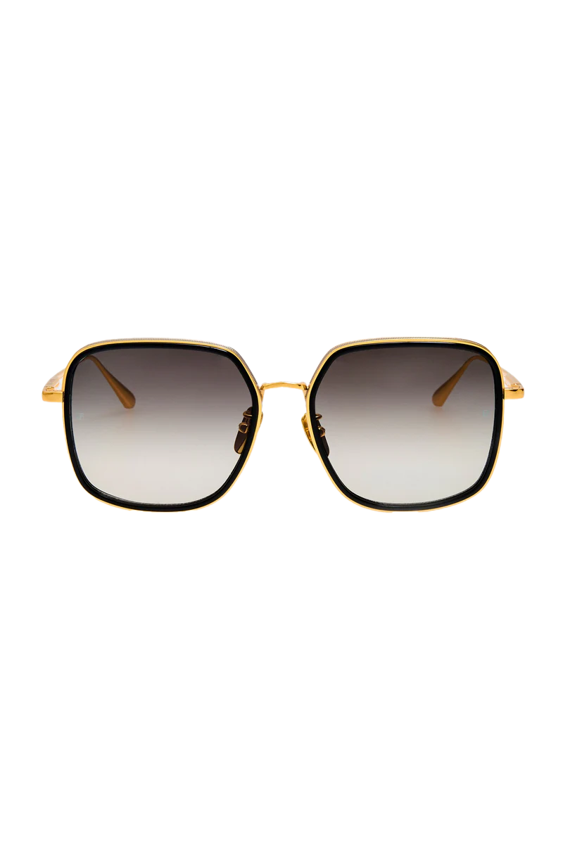 Alicia Sunglasses in 22K Gold and Grey