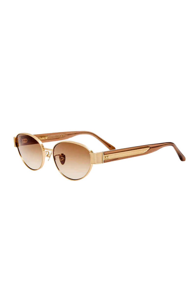 Sheri Sunglasses in Matt Champagne and Mocha - Linda Farrow