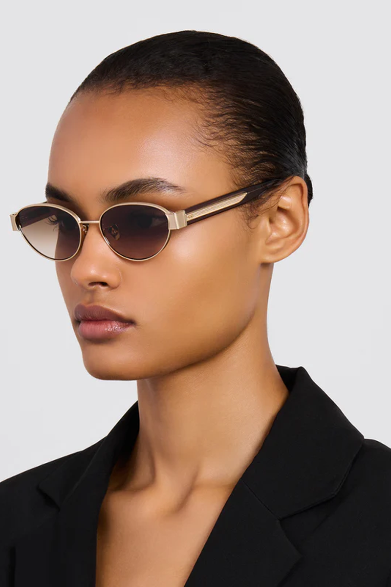 Sheri Sunglasses in Matt Champagne and Mocha