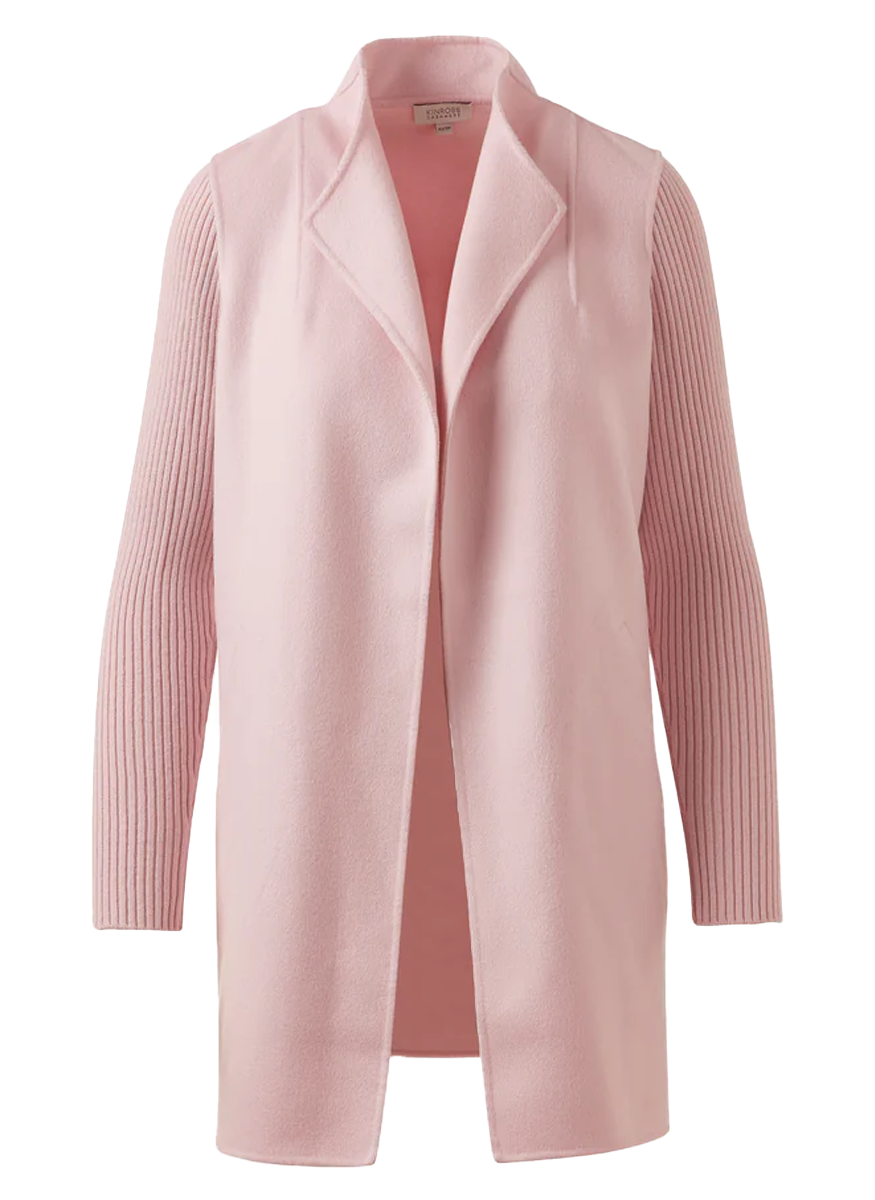 Rib Sleeve Coat in Ballet