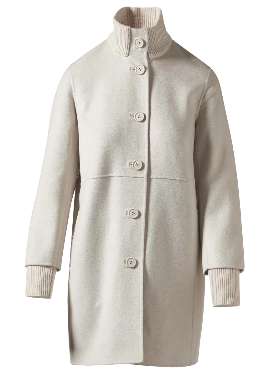 Button Front Knit Trim Cardigan