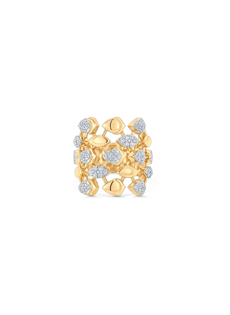 Lierre Gold and Diamond Pear Marquise Partial Ring