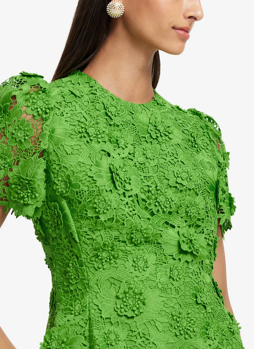 Elyse Lace Short Sleeve Mini Dress - Leo Lin
