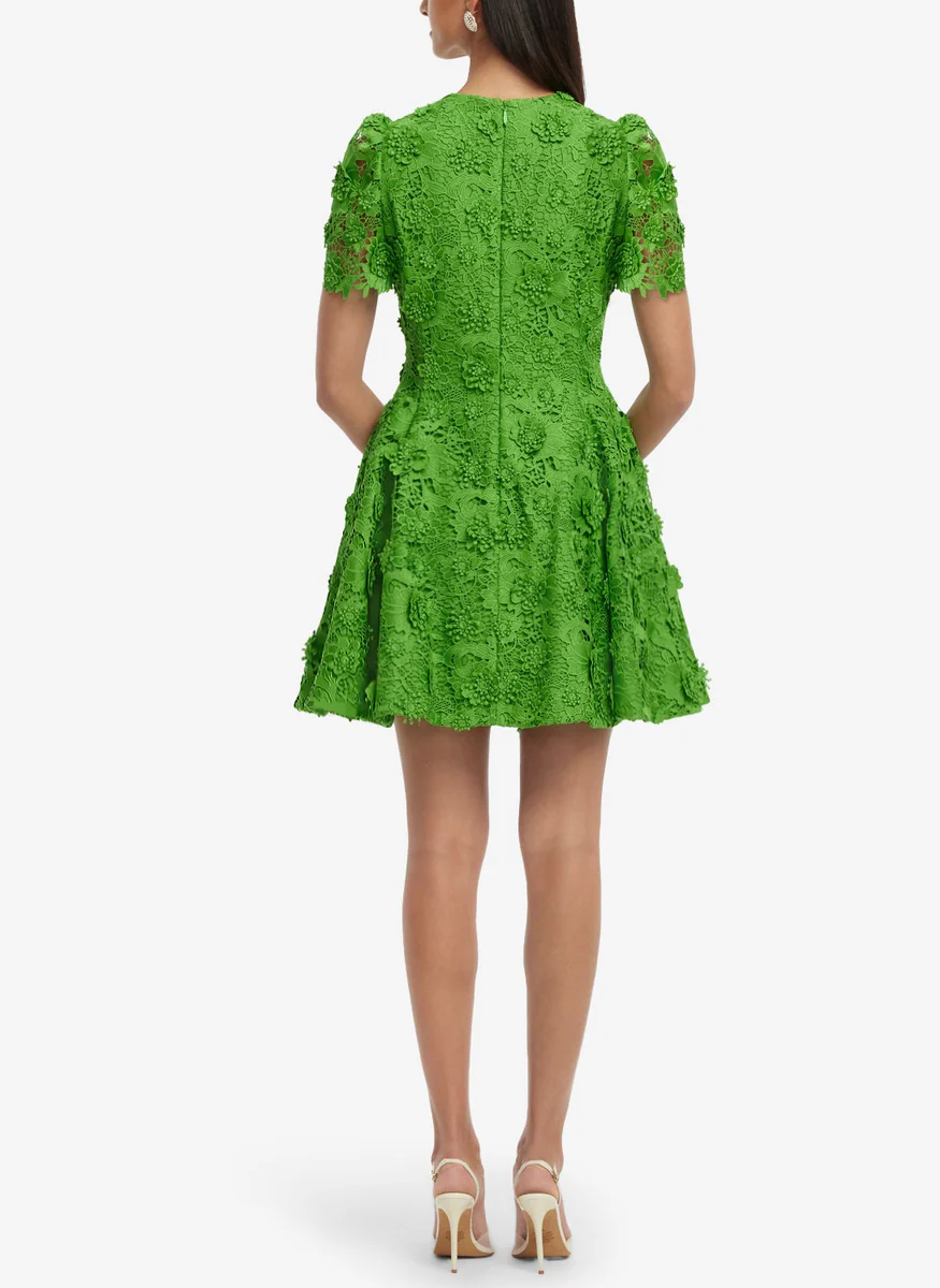 Elyse Lace Short Sleeve Mini Dress - Leo Lin