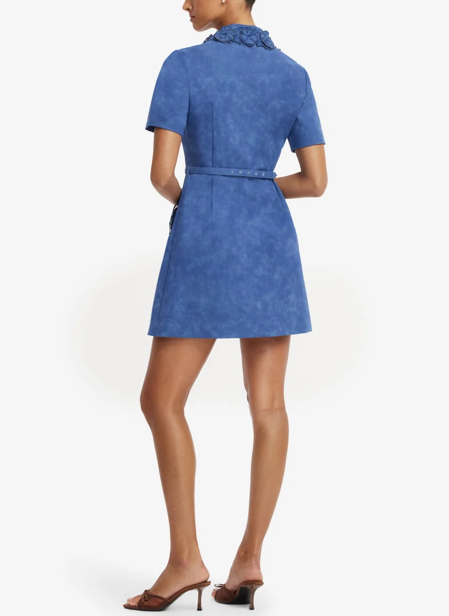 Ashley Appliqué Vegan Suede Mini Dress - Leo Lin