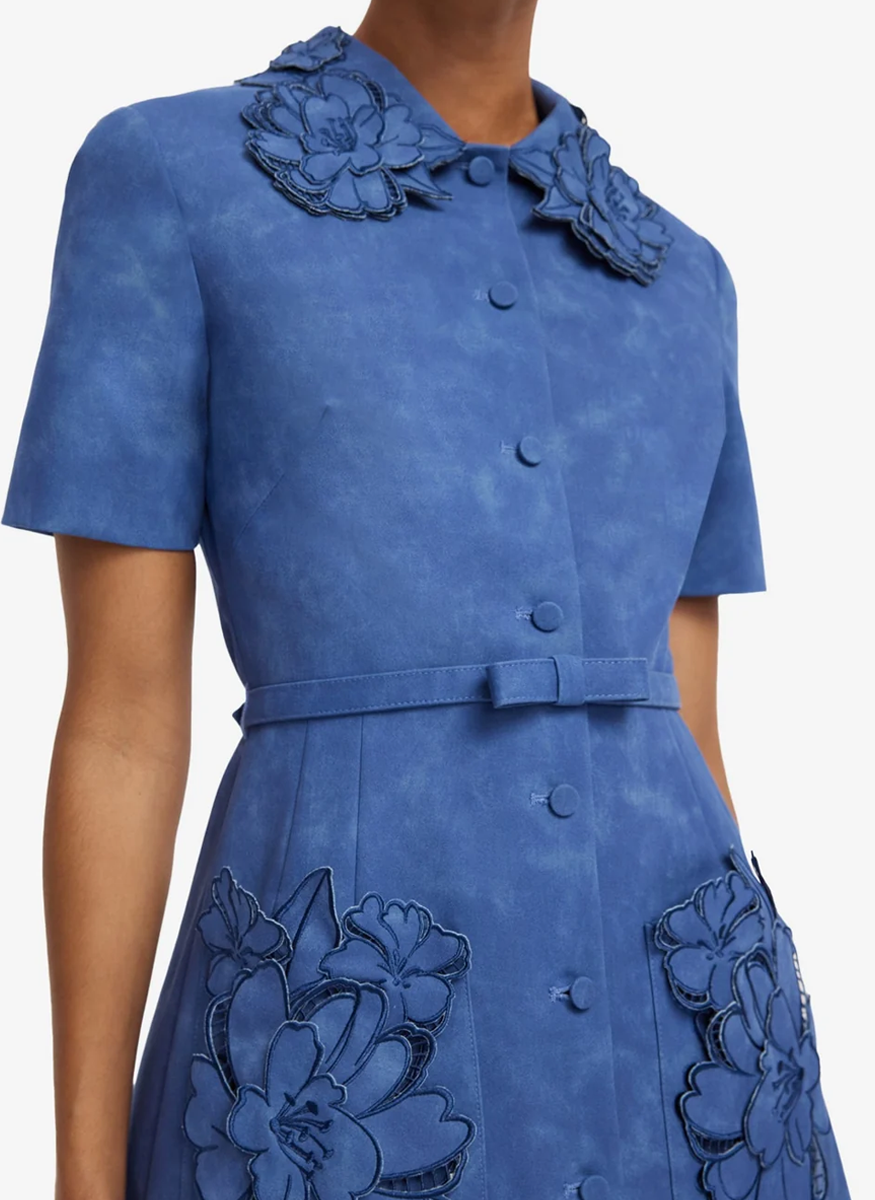 Ashley Appliqué Vegan Suede Mini Dress - Leo Lin