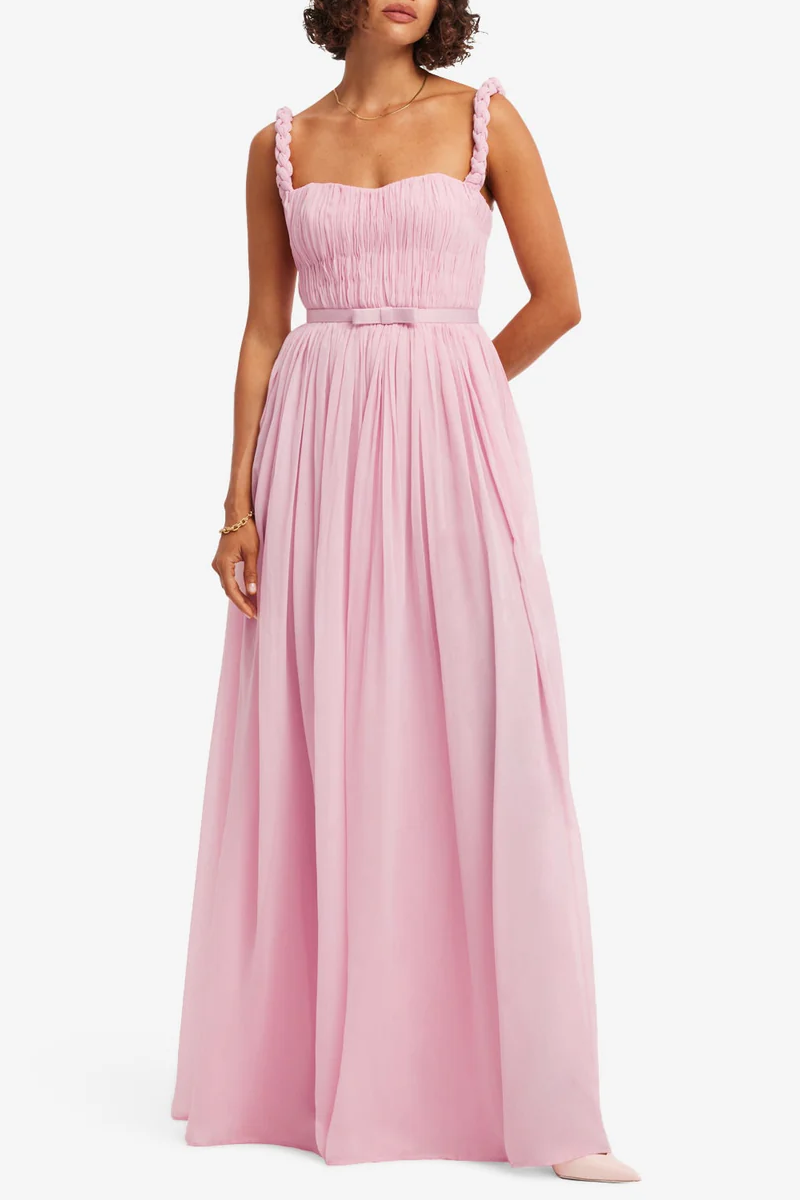 Angelina Ruffled Floor Length Maxi Dress - Leo Lin
