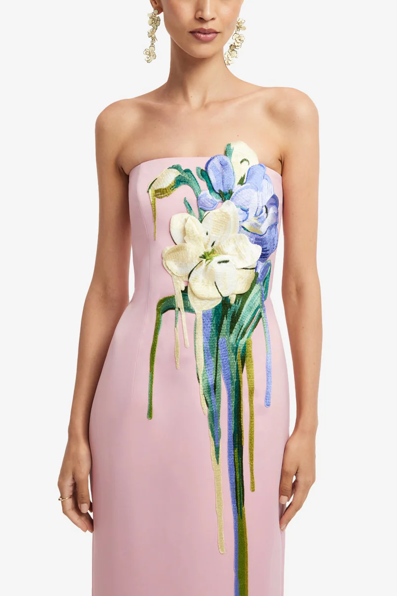 Rayna Embroidered Bustier Maxi Dress - Leo Lin