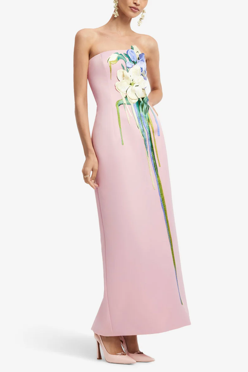 Rayna Embroidered Bustier Maxi Dress - Leo Lin