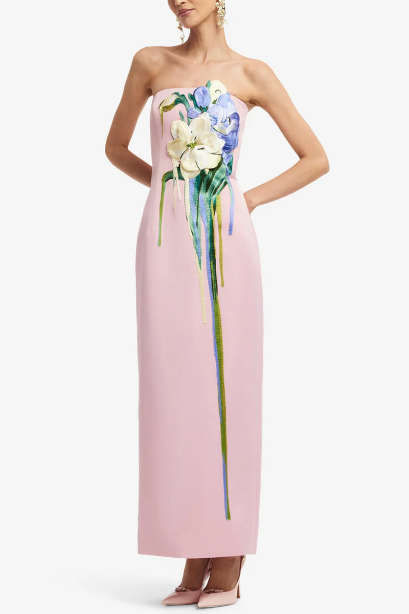 Rayna Embroidered Bustier Maxi Dress - Leo Lin