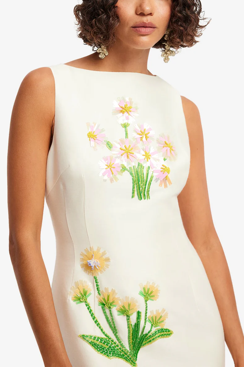 Eleanor Embellished Wool Midi Dress - Leo Lin