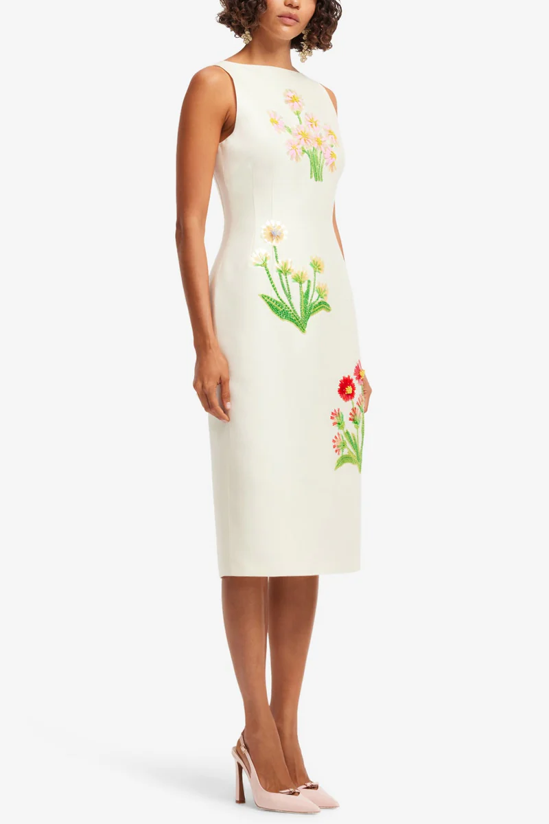 Eleanor Embellished Wool Midi Dress - Leo Lin