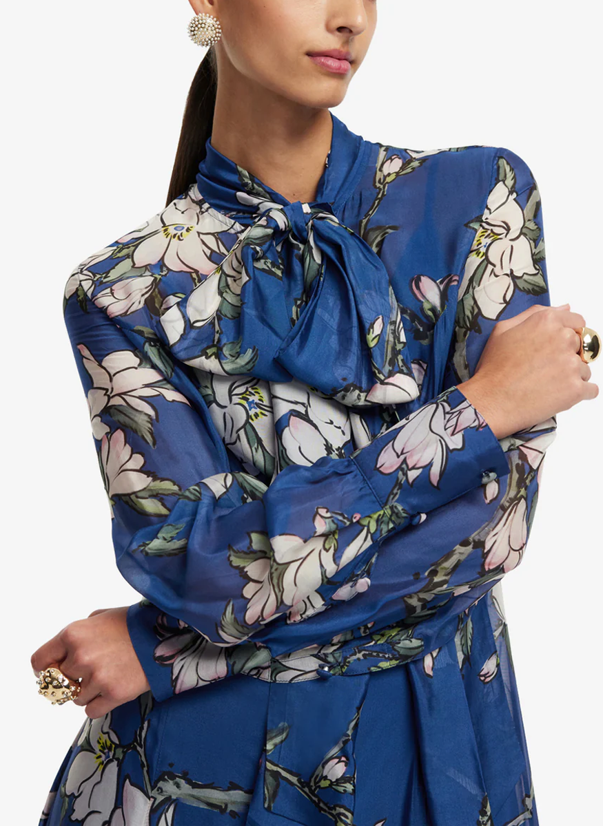 Lilith Tie Neck Maxi Dress - Leo Lin