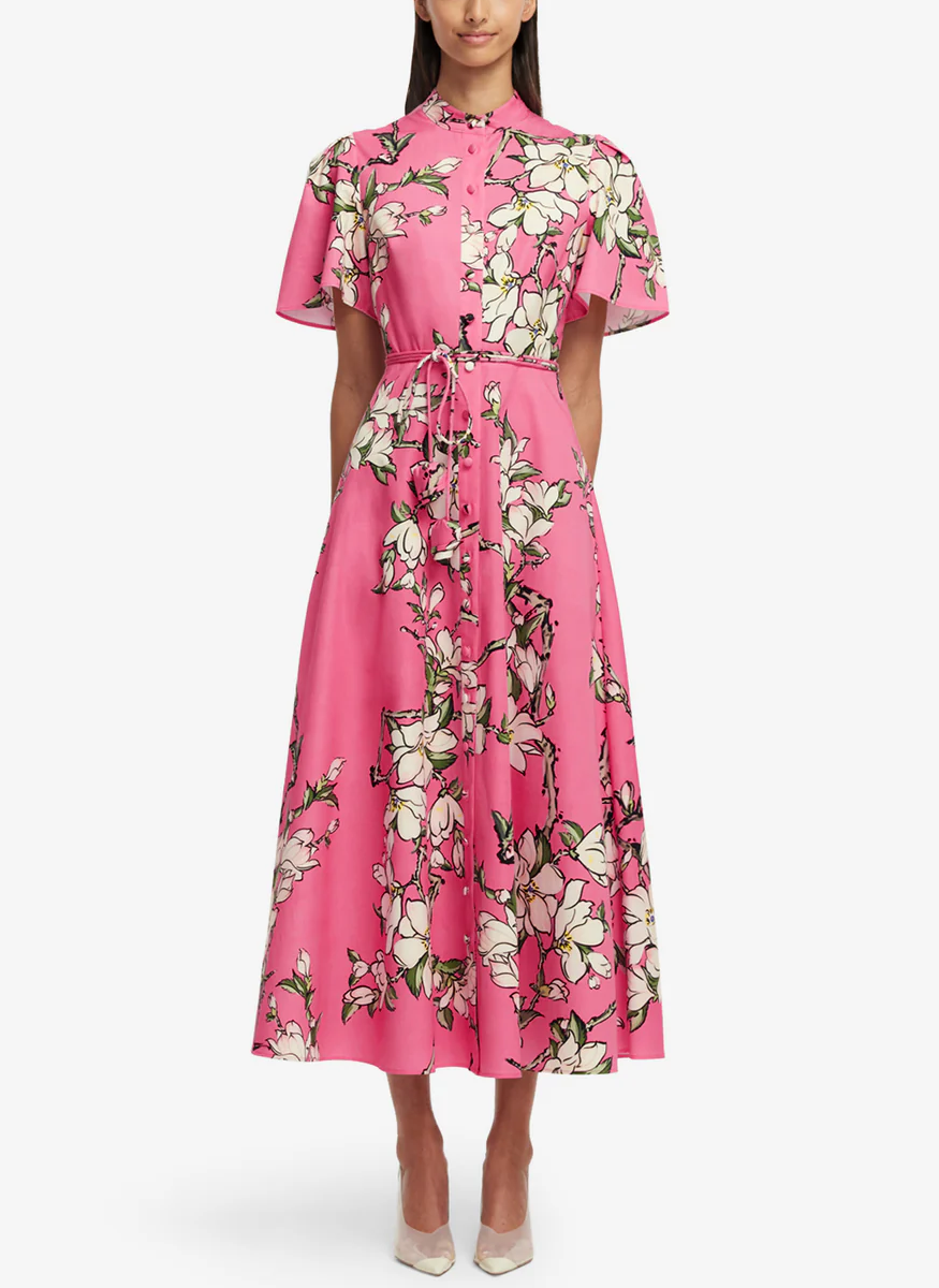 Bianca Short Sleeve Midi Dress - Leo Lin