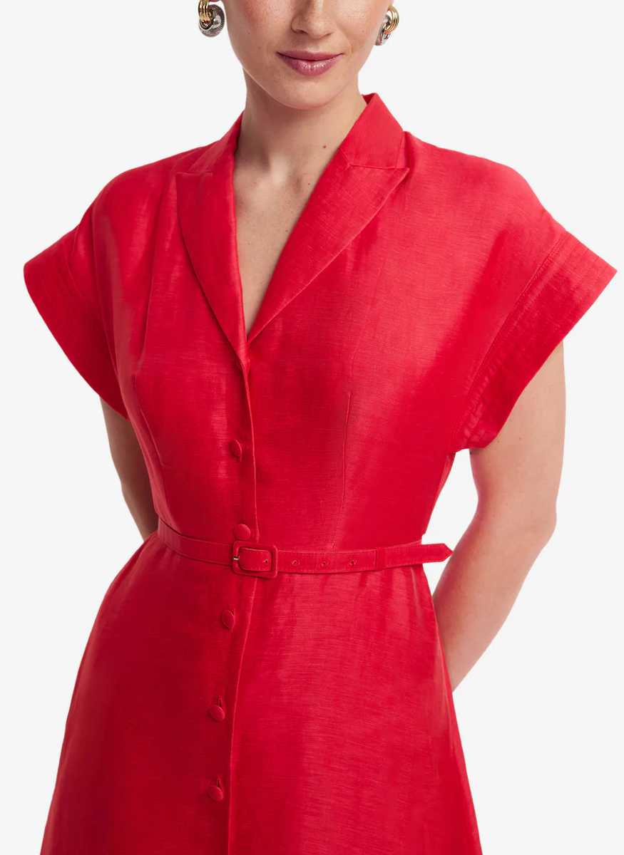 Aubrey Palm Shirt Midi Dress - Leo Lin