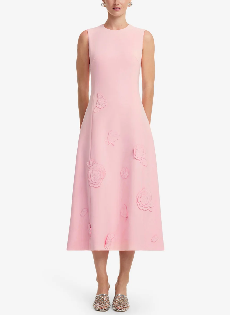 Cleo Applique Sleeveless Midi Dress - Leo Lin