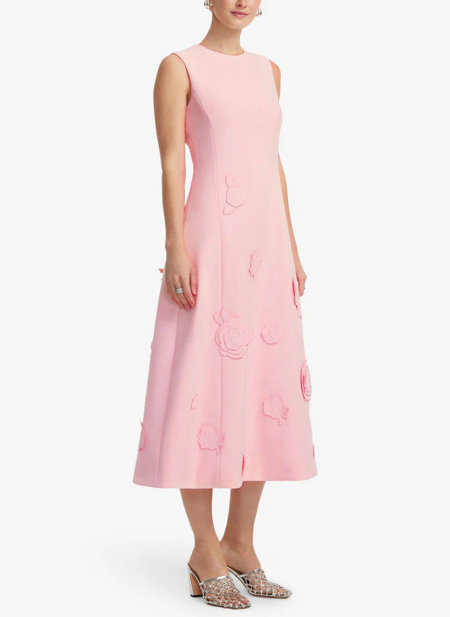 Cleo Applique Sleeveless Midi Dress - Leo Lin
