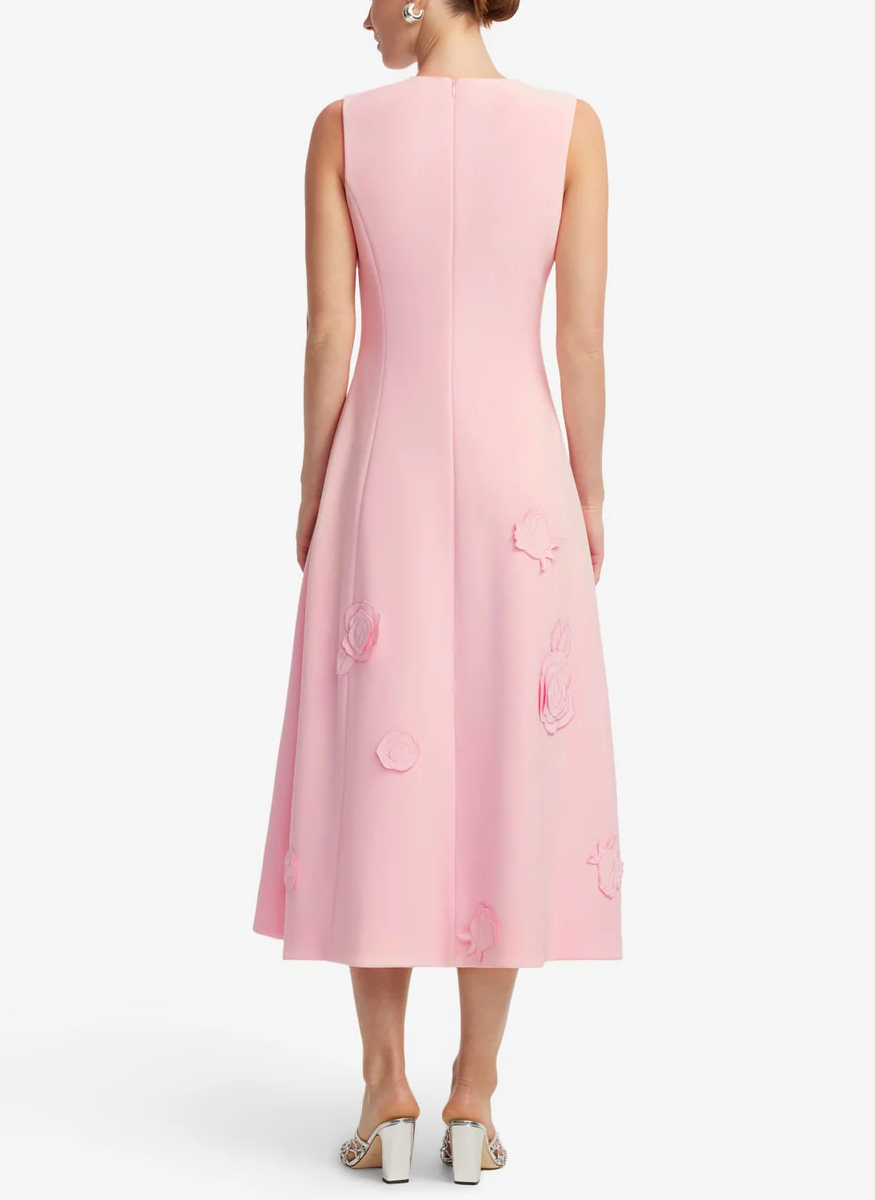 Cleo Applique Sleeveless Midi Dress - Leo Lin
