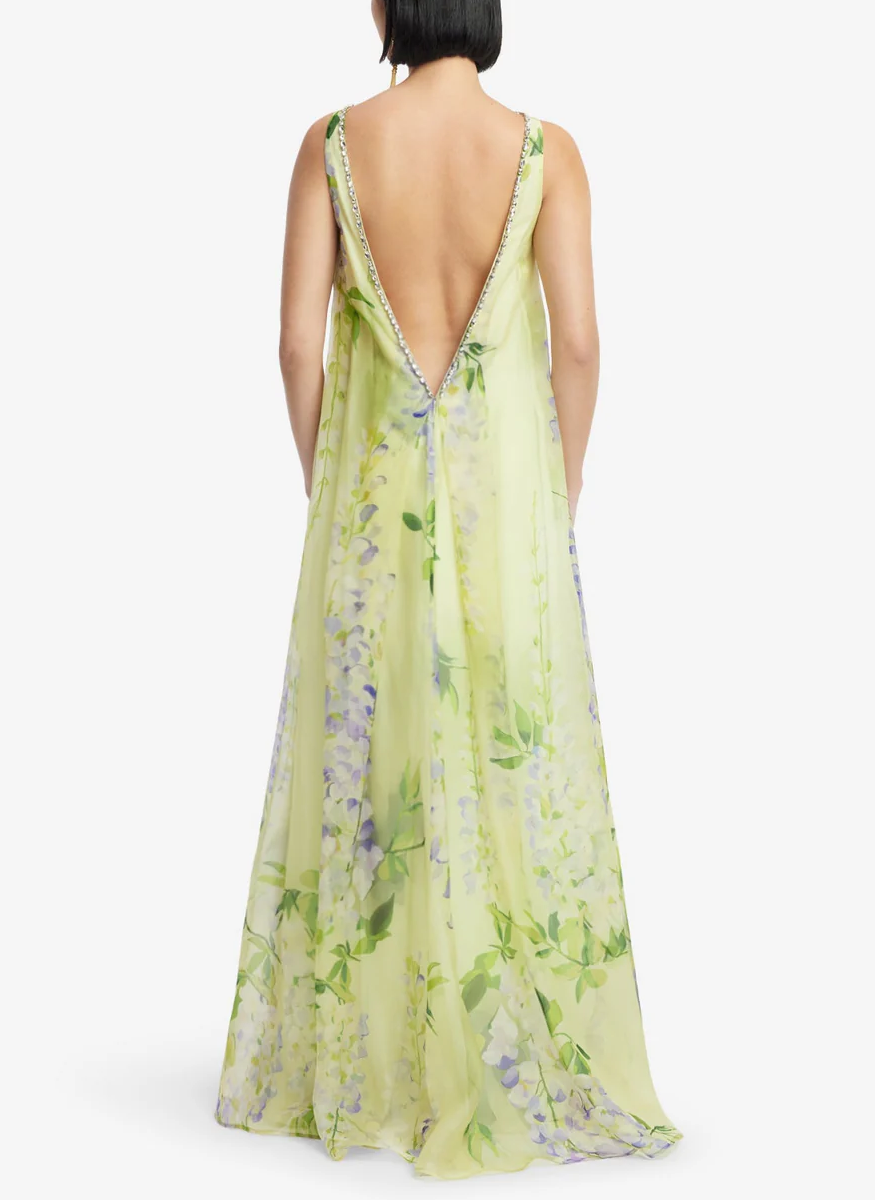 Yumei Embellished Open Back Gown - Leo Lin