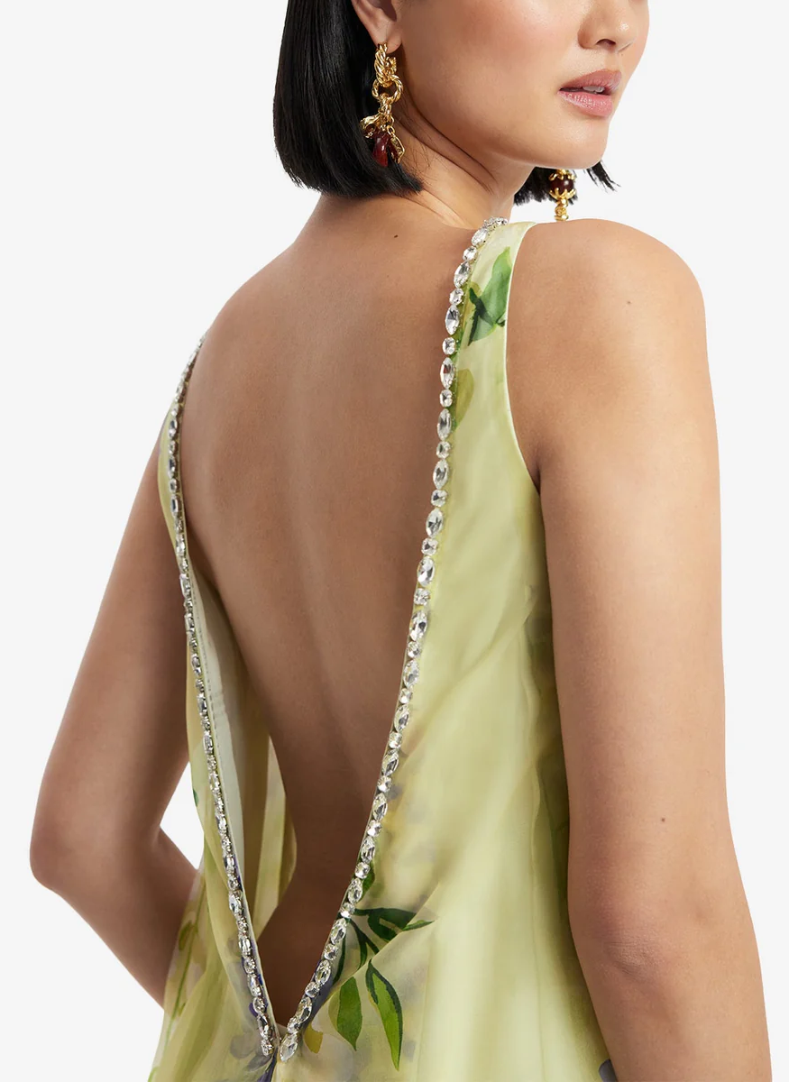 Yumei Embellished Open Back Gown - Leo Lin