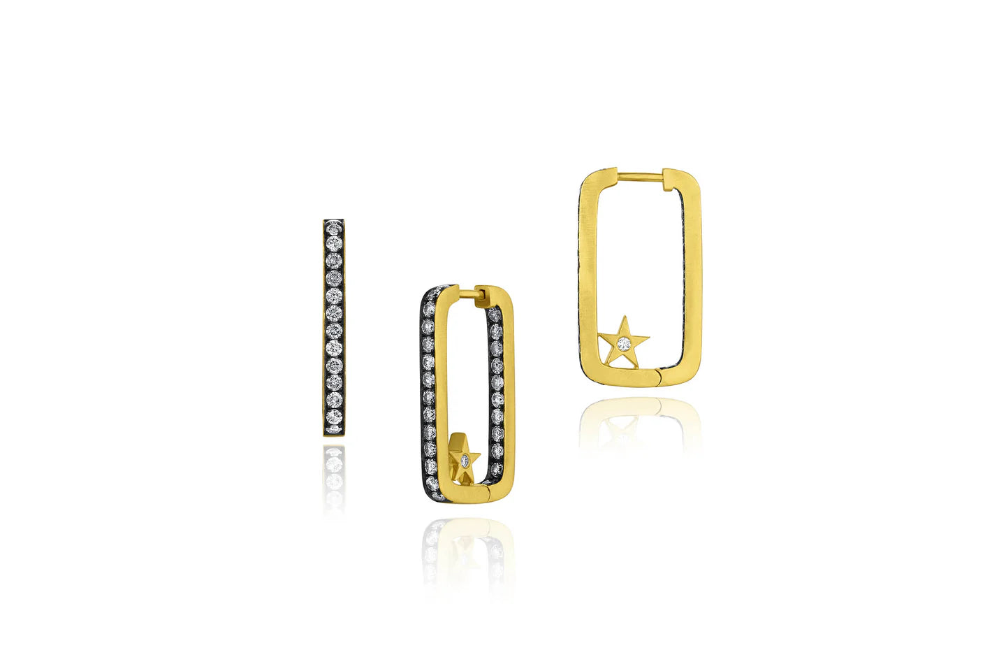 Long Rectangular Hoops With Stars - Leigh Maxwell
