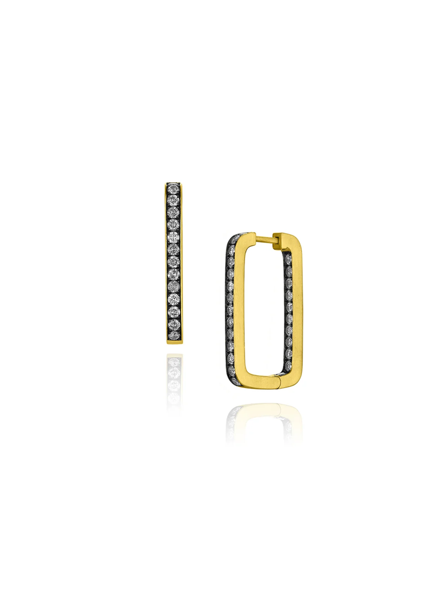 Long Rectangle Hoops, Black