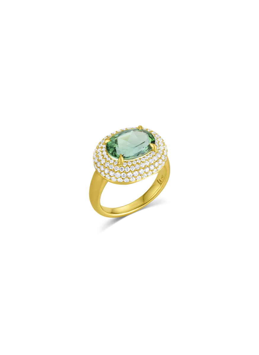 Bauble Ring, Green Tourmaline - Leigh Maxwell