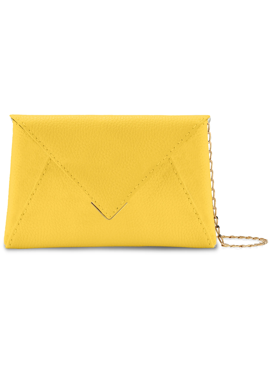 Lee Small Pebbled Leather Clutch in Sunshine - Tyler Ellis