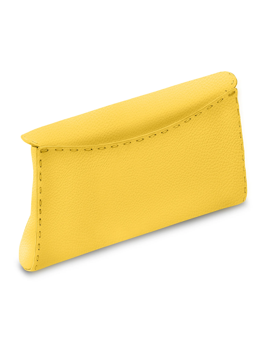 Lee Small Pebbled Leather Clutch in Sunshine - Tyler Ellis