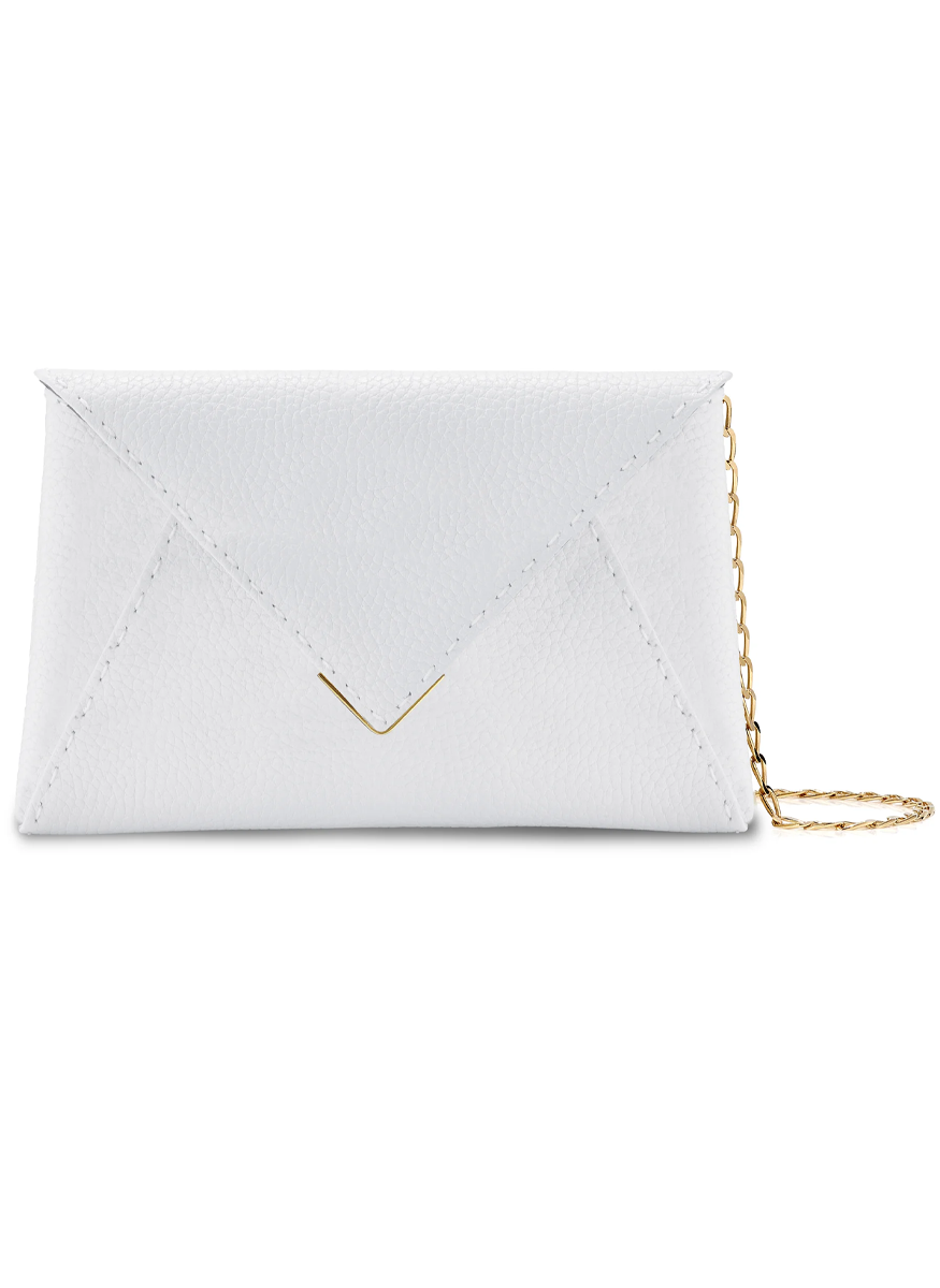 Lee Small Pebbled Leather Clutch in Marshmallow - Tyler Ellis