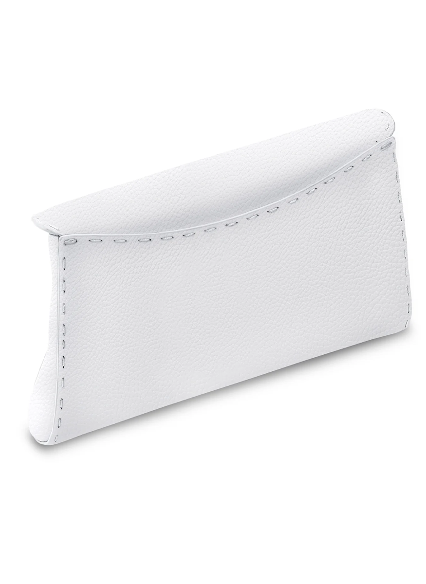 Lee Small Pebbled Leather Clutch in Marshmallow - Tyler Ellis