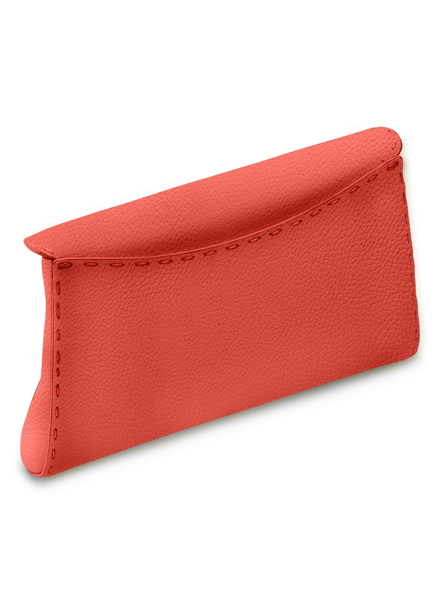 Lee Small Pebbled Leather Clutch in Geranium - Tyler Ellis