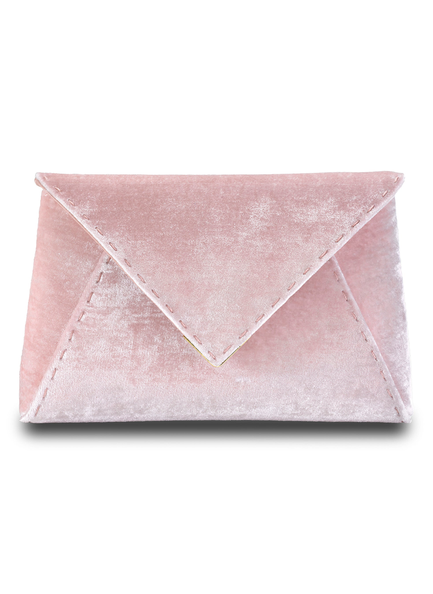 Lee Small Velvet Clutch in Cherry Blossom