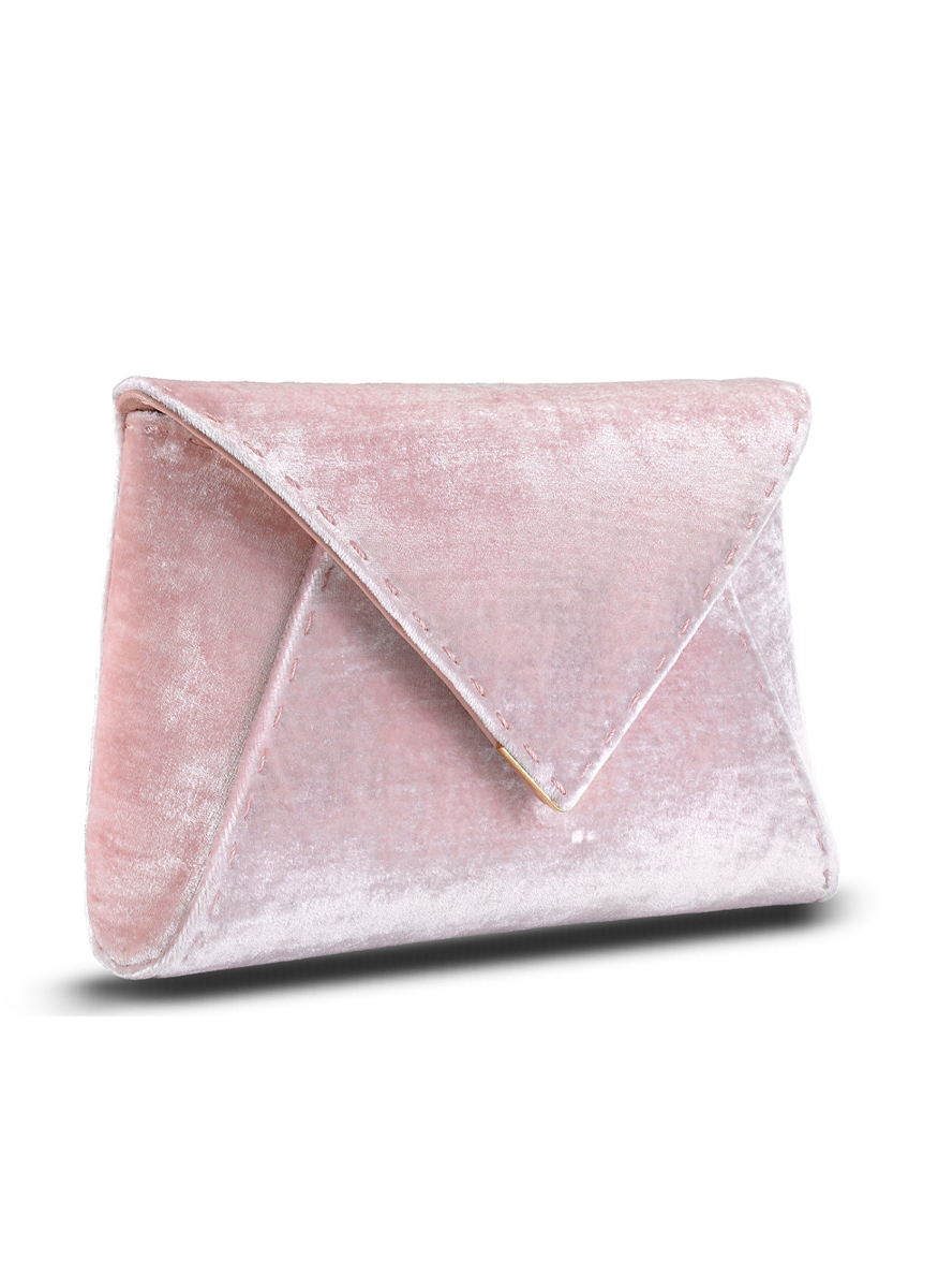 Lee Small Velvet Clutch in Cherry Blossom