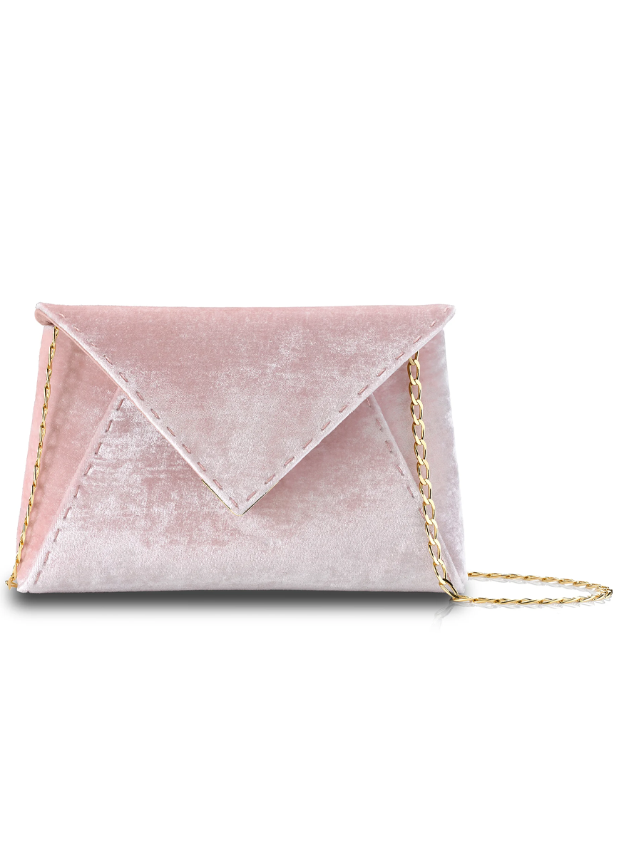 Lee Small Velvet Clutch in Cherry Blossom - Tyler Ellis