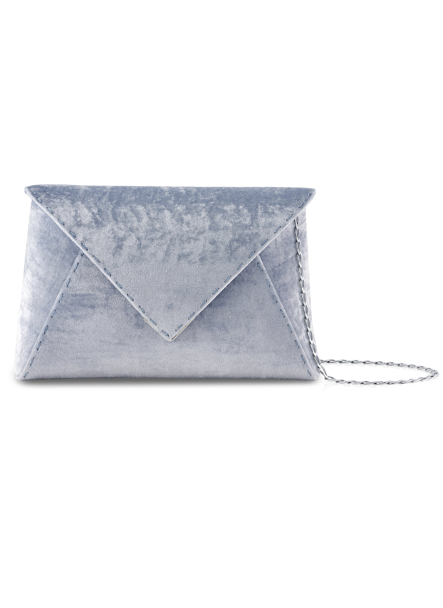 Lee Small Velvet Clutch in Icy Blue - Tyler Ellis