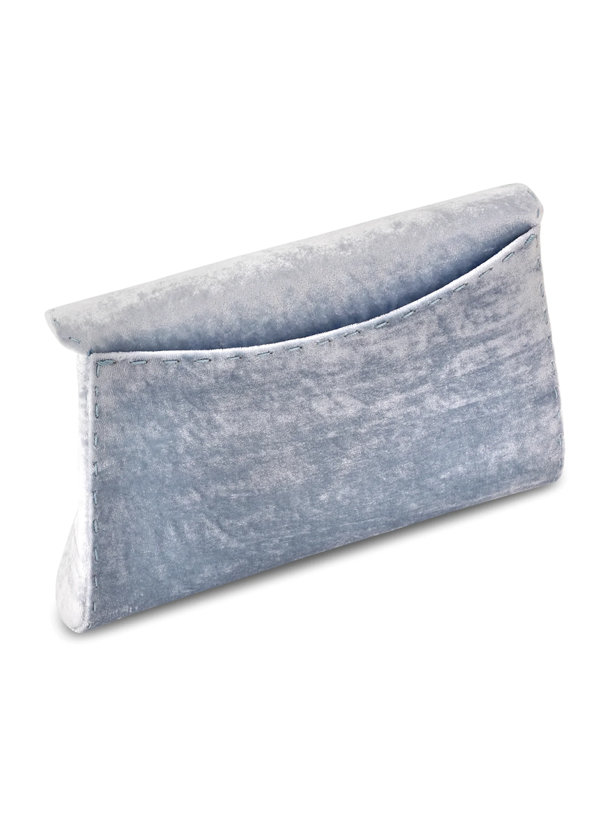 Lee Small Velvet Clutch in Icy Blue - Tyler Ellis