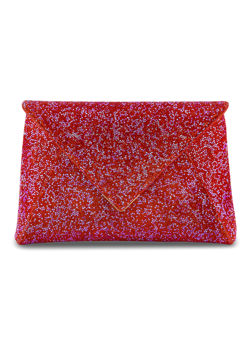 Lee Small Swarovski Rock Crystal Clutch in Iridescent Koi