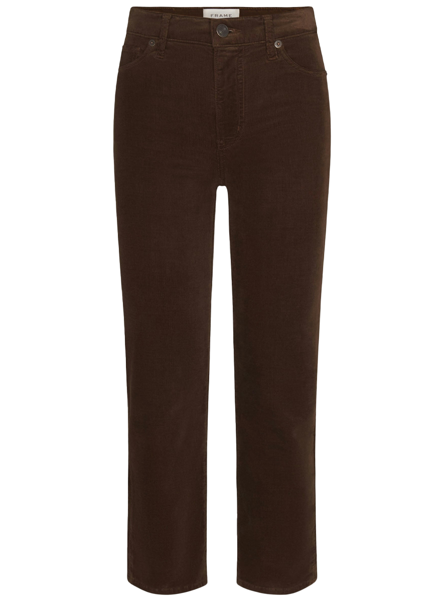 Le Sleek Straight Corduroy in Bitter Chocolate