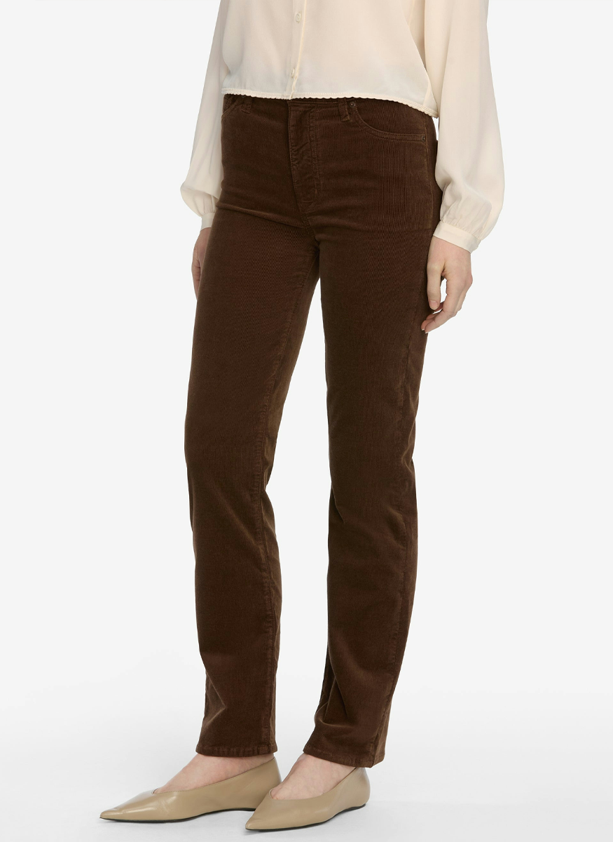 Le Sleek Straight Corduroy in Bitter Chocolate - FRAME