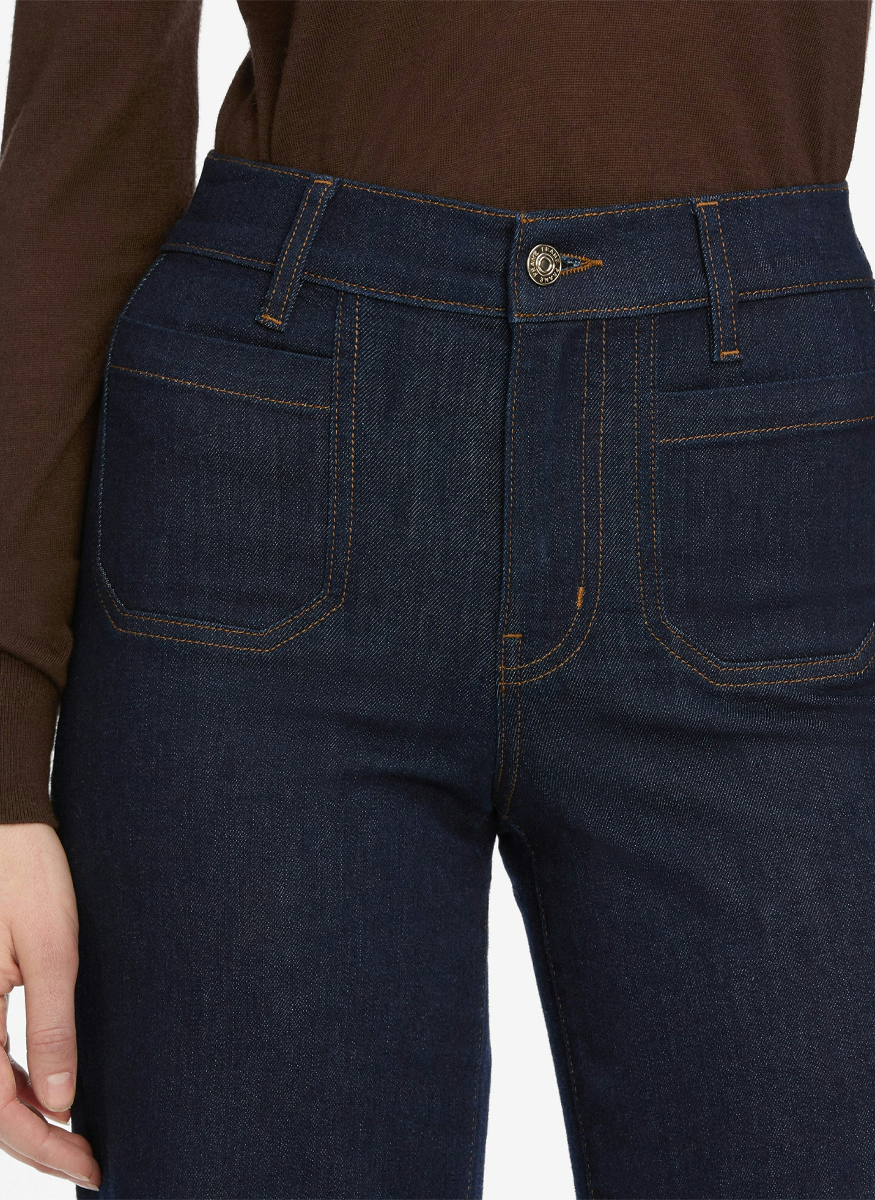 Le Slim Palazzo Modernist Pocket in Rinse - FRAME