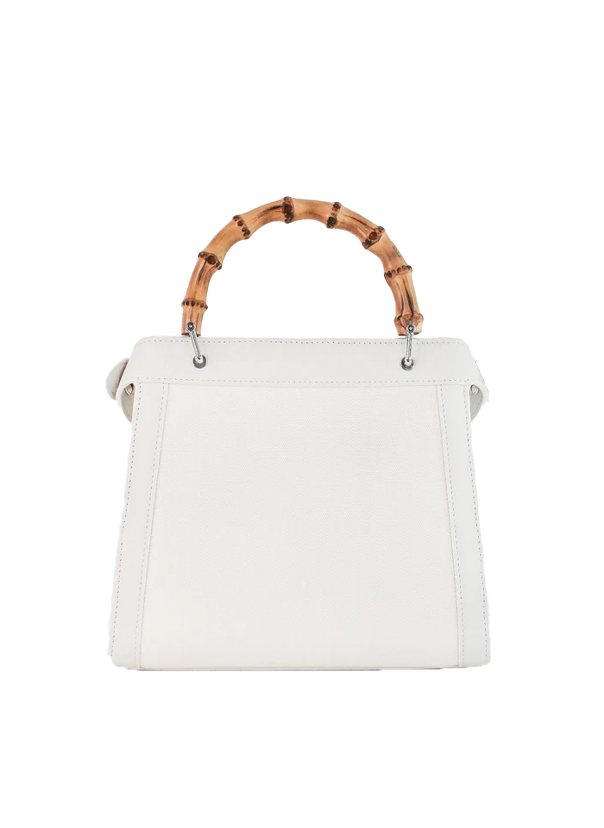 Lutece Mini Canvas Bag with Bamboo Top Handle - Michino Paris