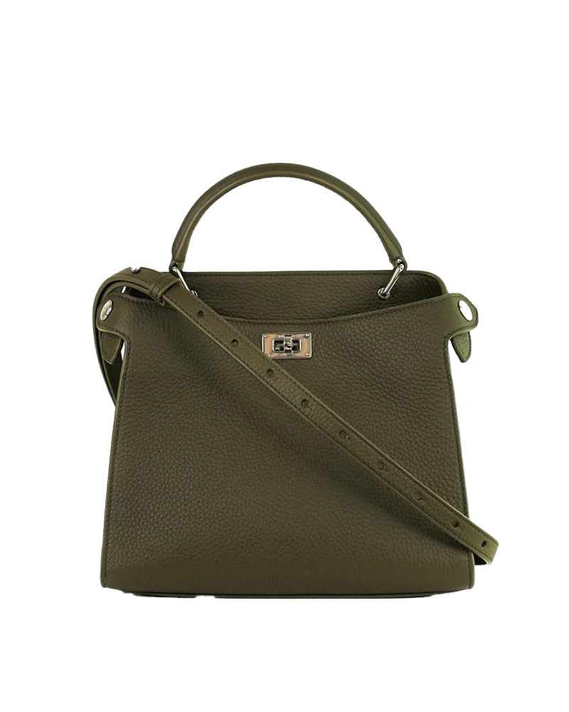 Lutece Leather PM Top Handle Bag in Khaki - Michino Paris