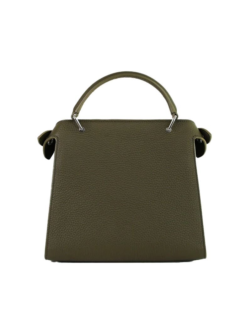 Lutece Leather PM Top Handle Bag in Khaki - Michino Paris