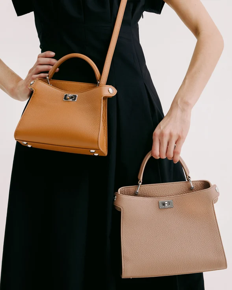 Lutece Leather PM Top Handle Bag in Tourtere - Michino Paris