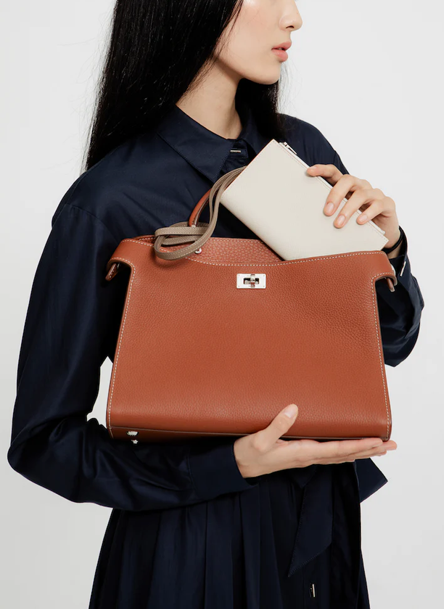 Lutece Pm Top-Handle Bag in Gold