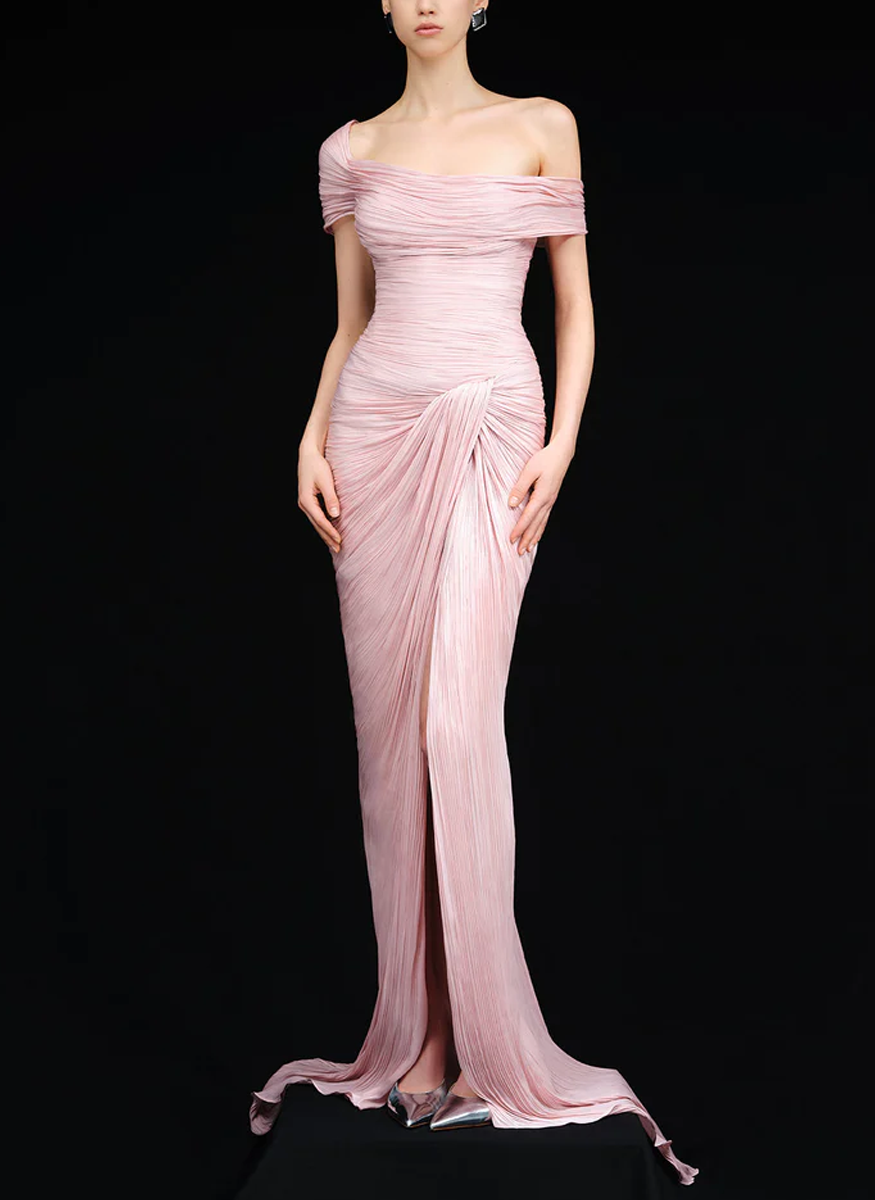 Hand-pleated Off-shoulder Gown - Marmar Halim
